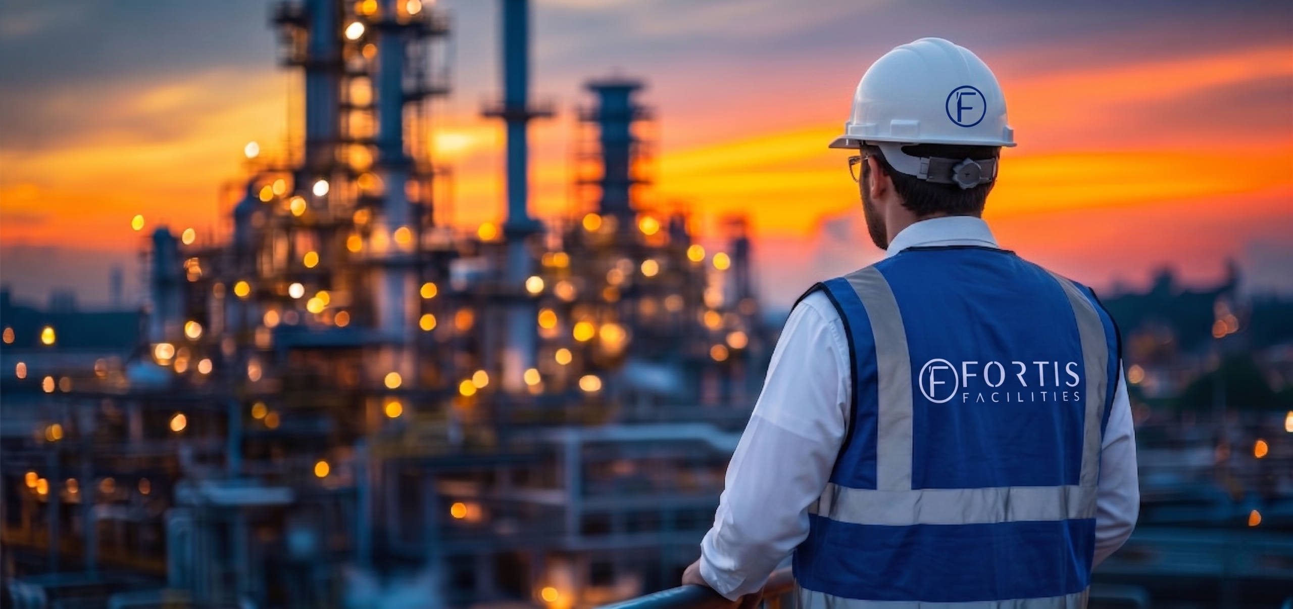 Technicien Fortis Facilities supervisant un chantier industriel