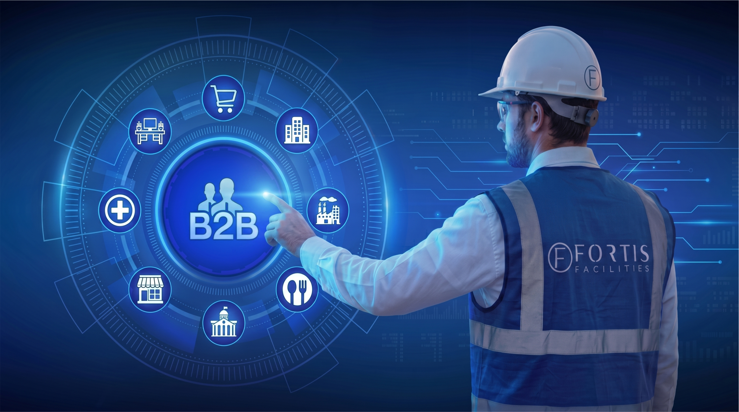 Technicien Fortis Facilities supervisant un chantier industriel